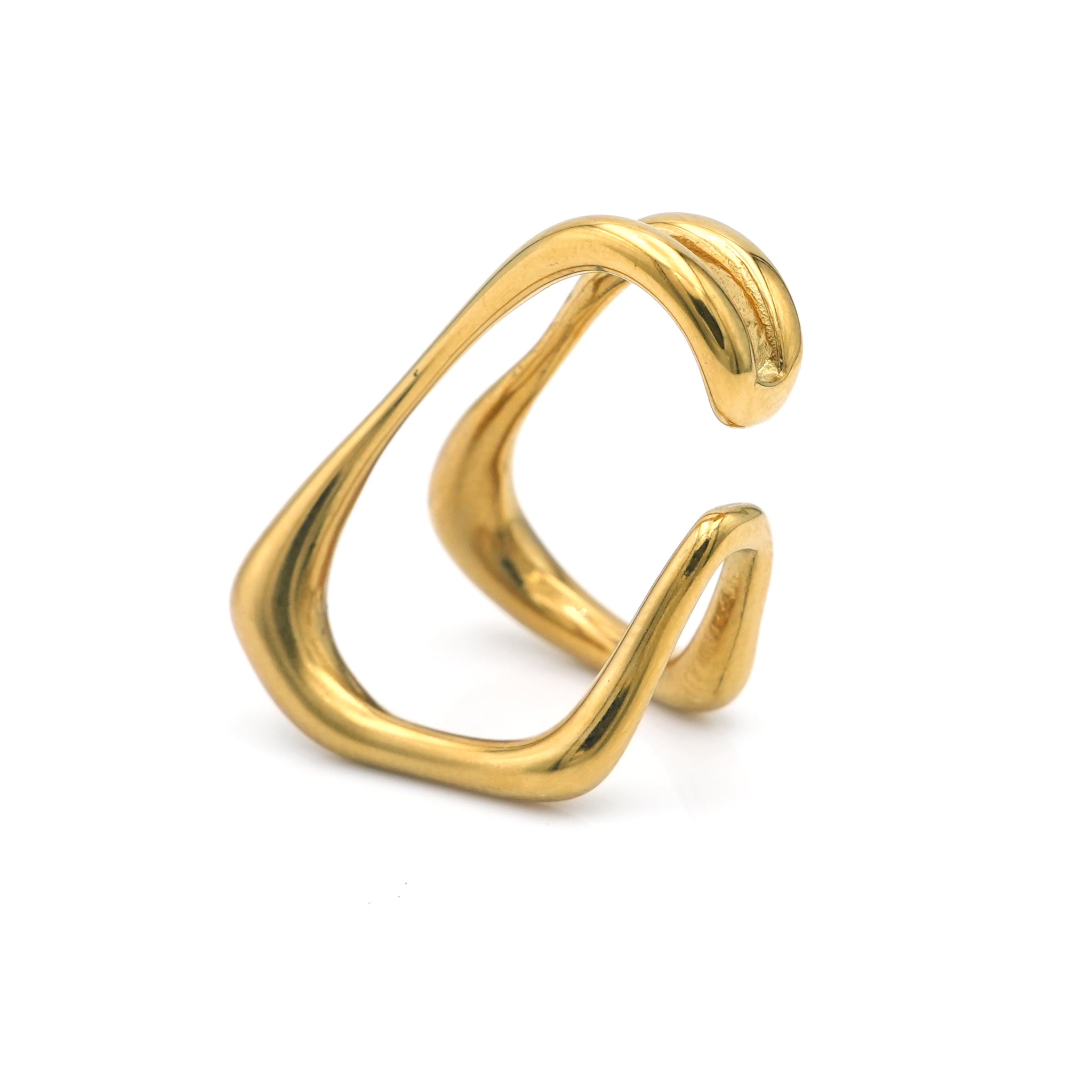 Orecchini a Cuff in Acciaio Inossidabile con Design Intrecciato