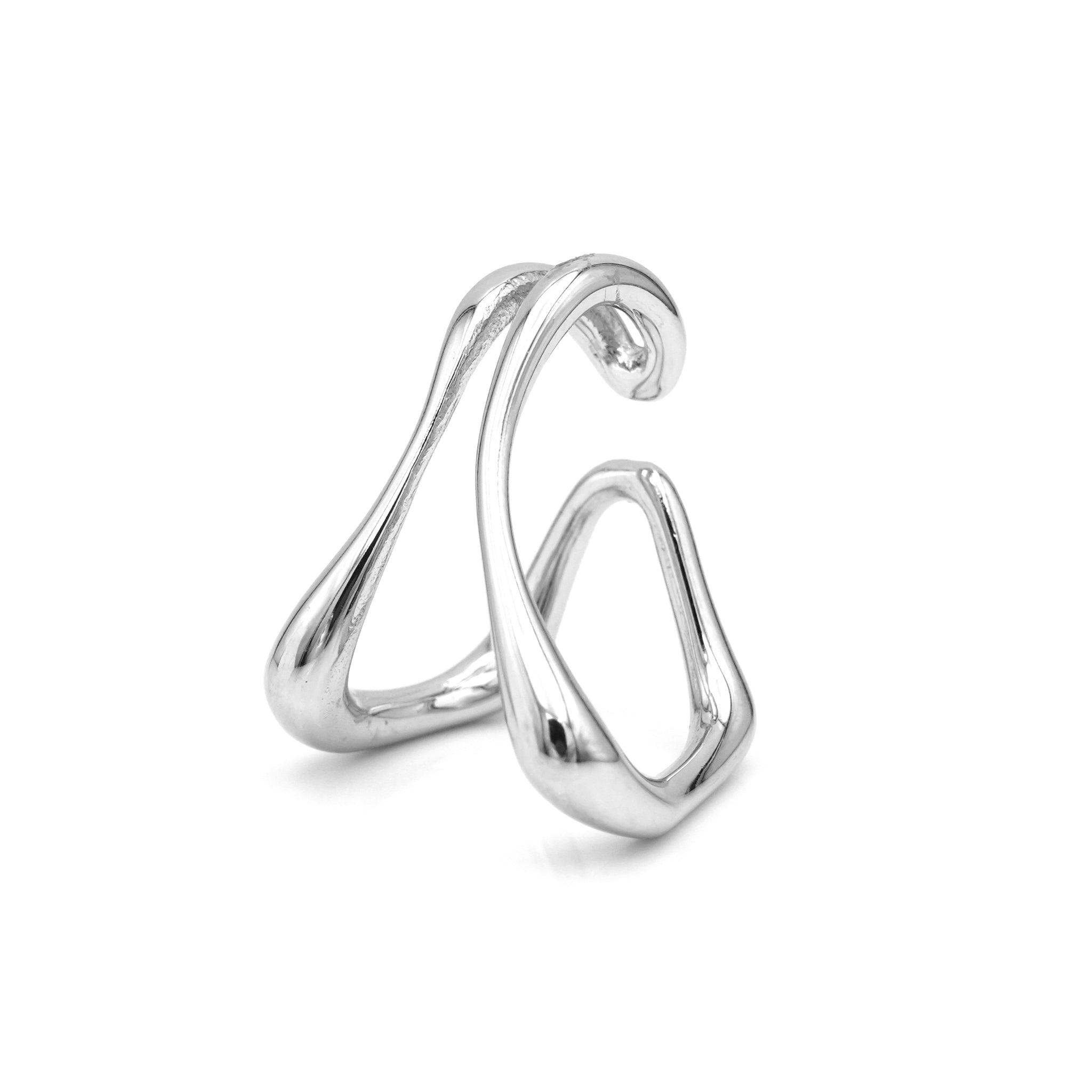 Orecchini a Cuff in Acciaio Inossidabile con Design Intrecciato