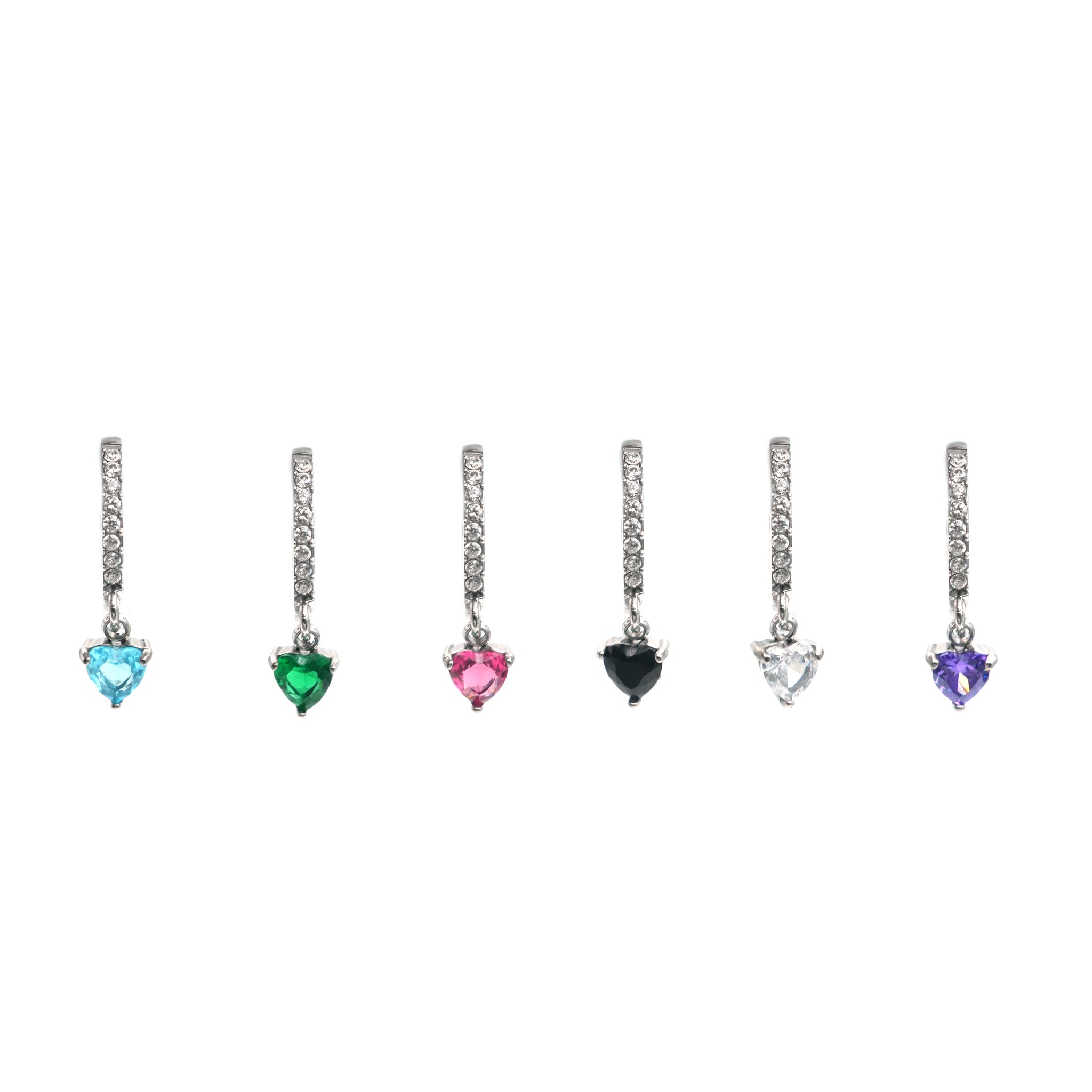 Set Orecchini con Pietra a Cuore
