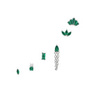 Set Orecchini In Acciaio Inossidabile con Pietre Colorate