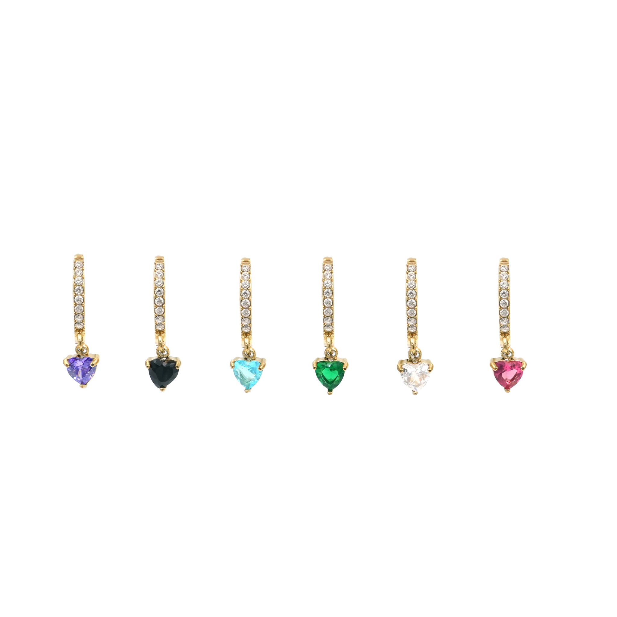 Set Orecchini con Pietra a Cuore