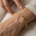 Bracciale Rigido Bamboo In Acciaio Inossidabile