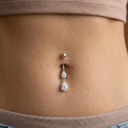 Piercing Banana con Doppia Goccia In Acciaio Inossidabile