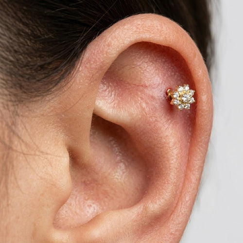 Piercing con Mezzaluna e Stella In Acciaio Inossidabile