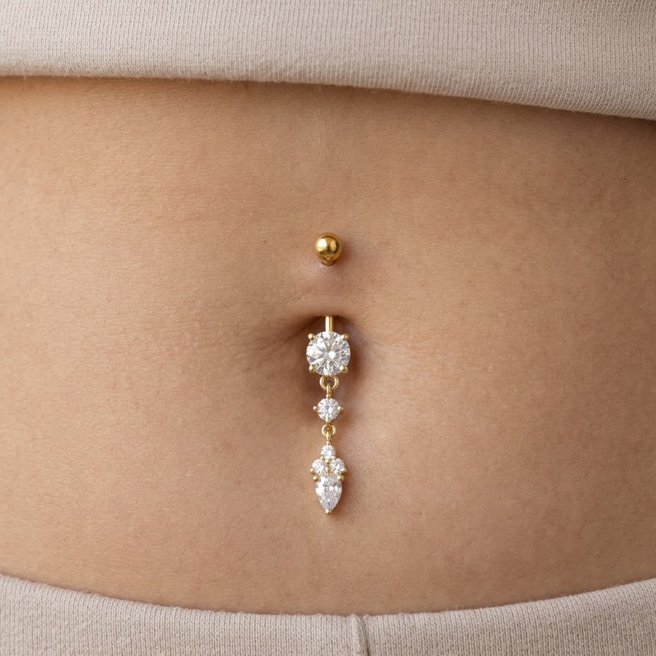 Piercing Banana Pendente Trilogia di Luce In Acciaio Inossidabile