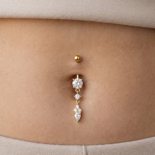 Piercing Banana Pendente Trilogia di Luce In Acciaio Inossidabile