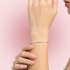 Bracciale Tennis con Zirconi Luminosi In Acciaio Inossidabile