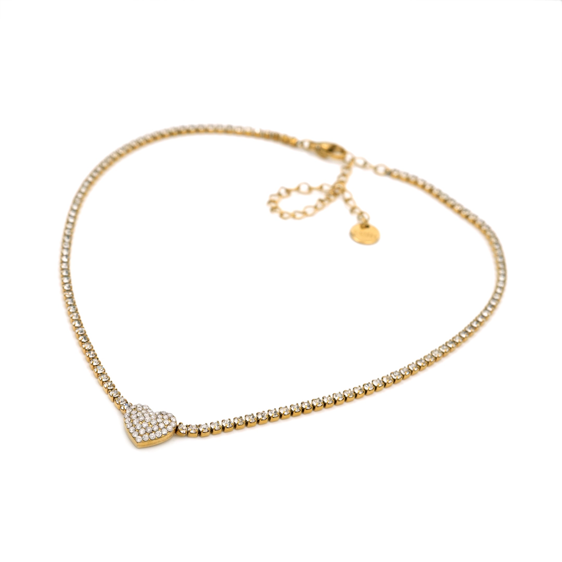 Collana Cuore Scintillante Acciaio