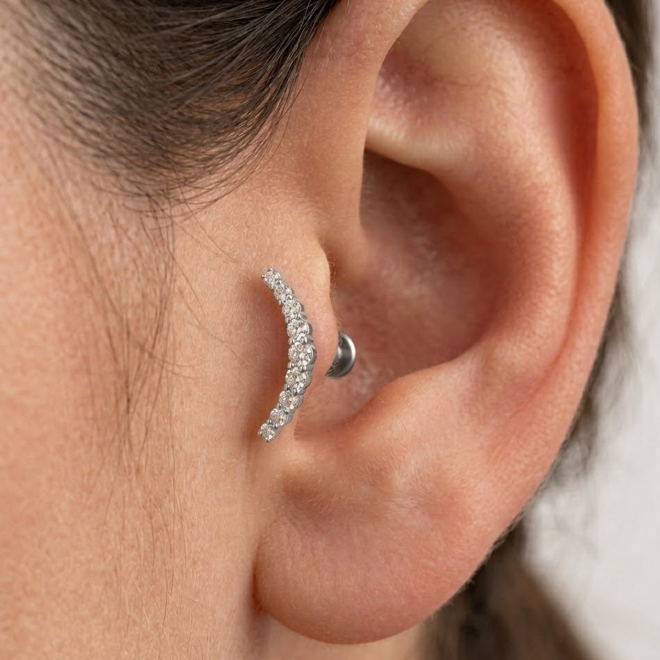 Piercing Arco di Brillanti In Titanio