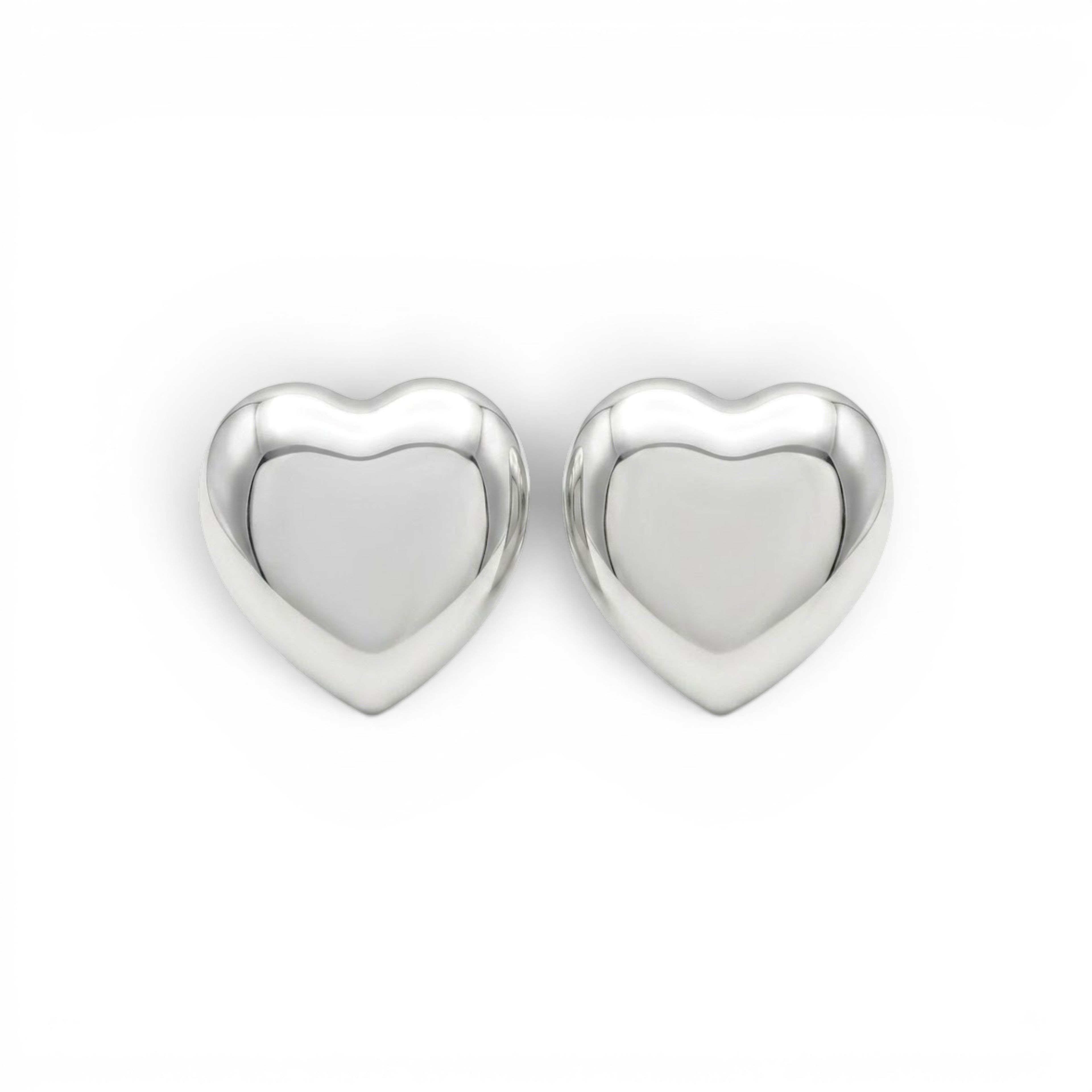 Orecchini Cuore Tridimensionale In Acciaio Inossidabile