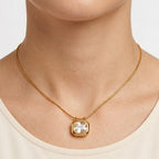 Collana con Pietra Rettangolare In Acciaio Inossidabile