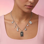 Collana Charm Tarocco e Simboli Astrali In Acciaio Inossidabile