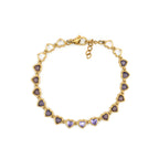 Bracciale Tennis con Cuori in Cristallo Multicolor In Acciaio Inossidabile
