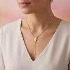 Collana Rosario con Medaglia Miracolosa e Croce In Acciaio Inossidabile
