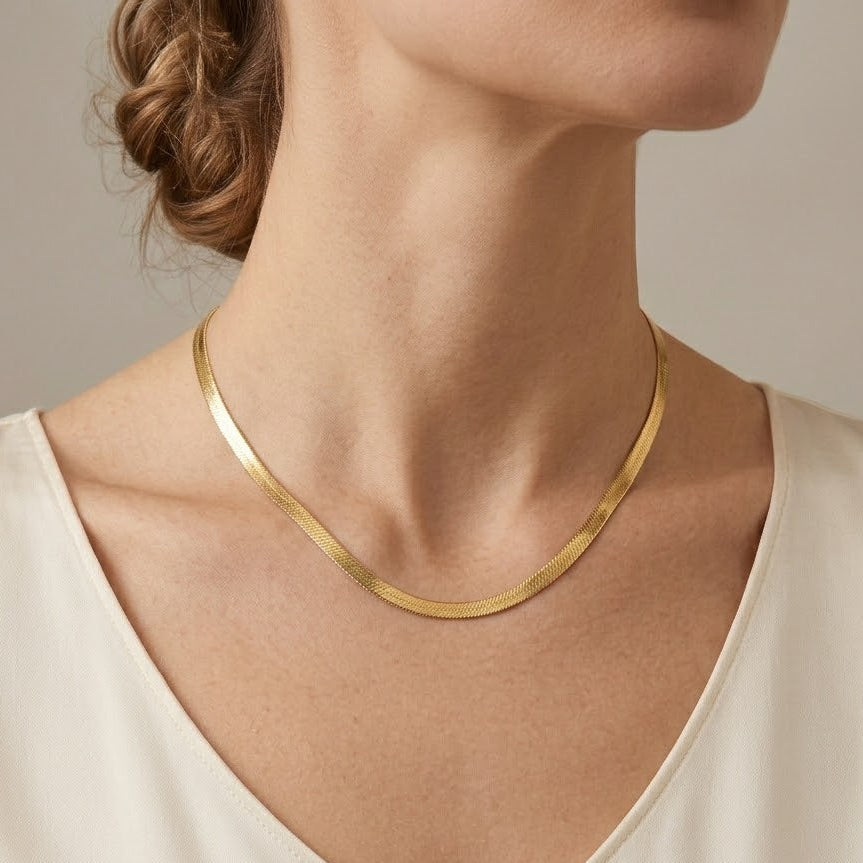 Collana Maglia Snake Piatta In Acciaio Inossidabile