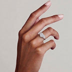 Anello con Cuore in Pavé di Zirconi In Acciaio Inossidabile