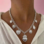 Collana Regina di Cuori Barocca In Acciaio Inossidabile