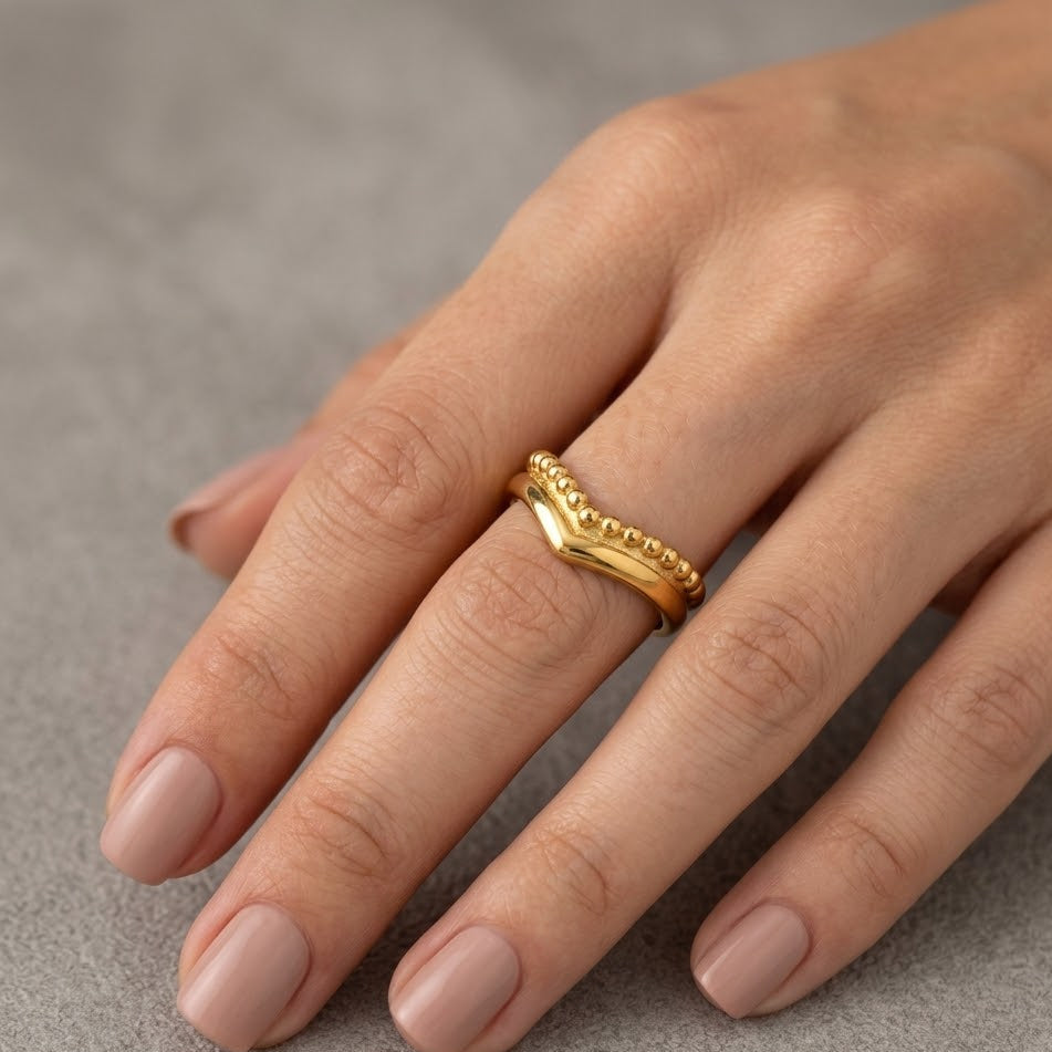 Anello Chevron Layer In Acciaio Inossidabile