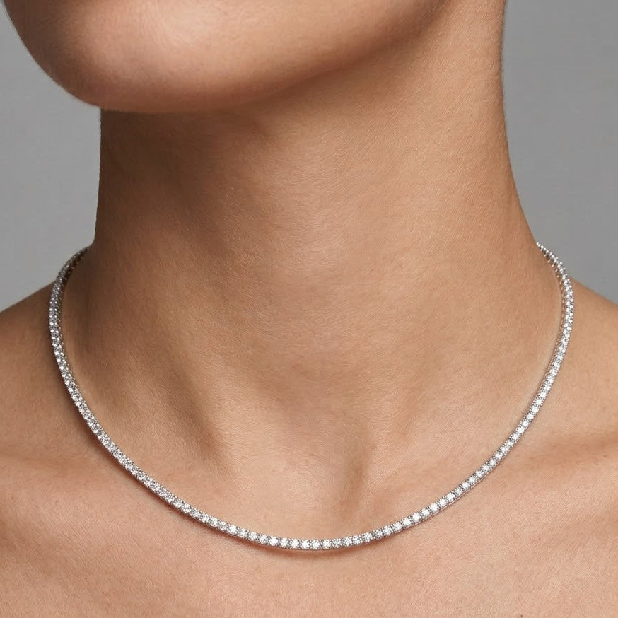 Collana Tennis Classica In Argento 925