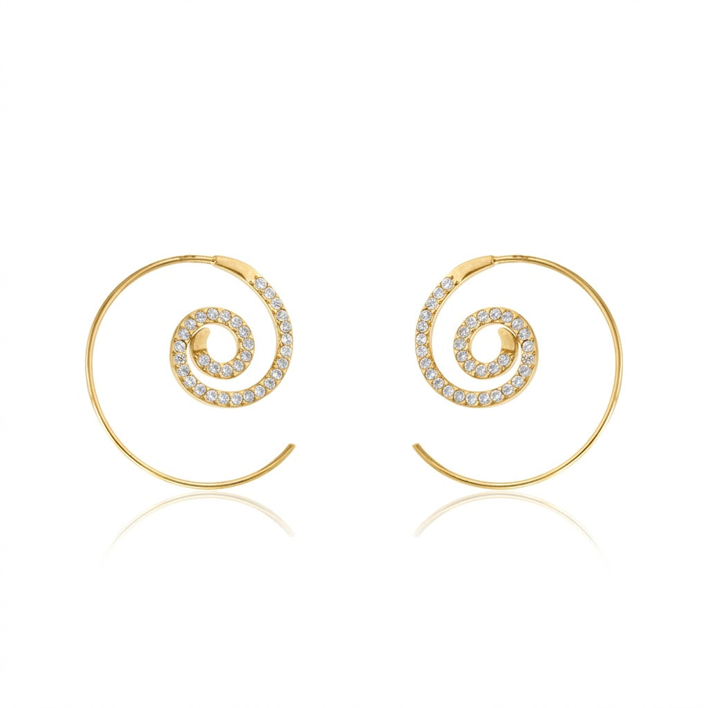 Orecchini Spirale Pavé In Acciaio Inossidabile