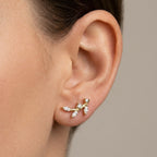 Orecchini Rametto Botanico con Zirconi In Argento 925