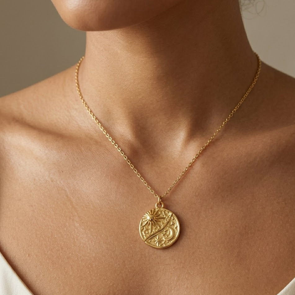 Collana Sole e Luna In Acciaio Inossidabile