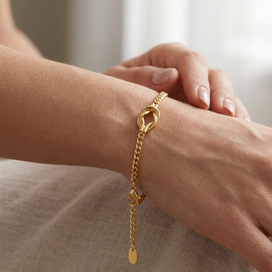 Bracciale Catena Nodo Groumette In Acciaio Inossidabile
