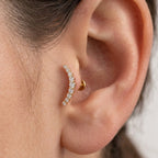 Piercing Arco di Brillanti In Titanio
