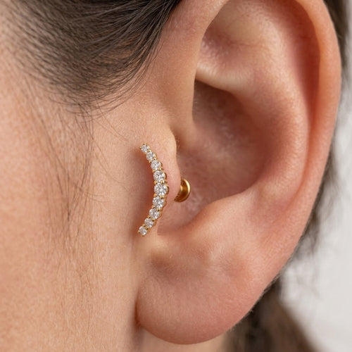 Piercing Arco di Brillanti In Titanio