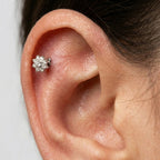 Piercing con Mezzaluna e Stella In Acciaio Inossidabile