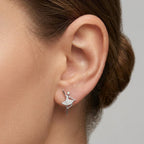 Orecchini a Lobo Ballerina Zirconata In Argento 925