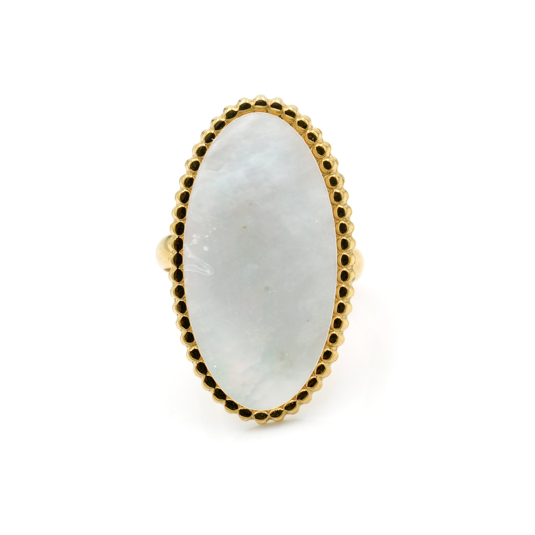 Anello in acciaio inossidabile con madreperla