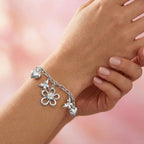 Bracciale con Ciondoli Charm e Zirconi In Acciaio Inossidabile