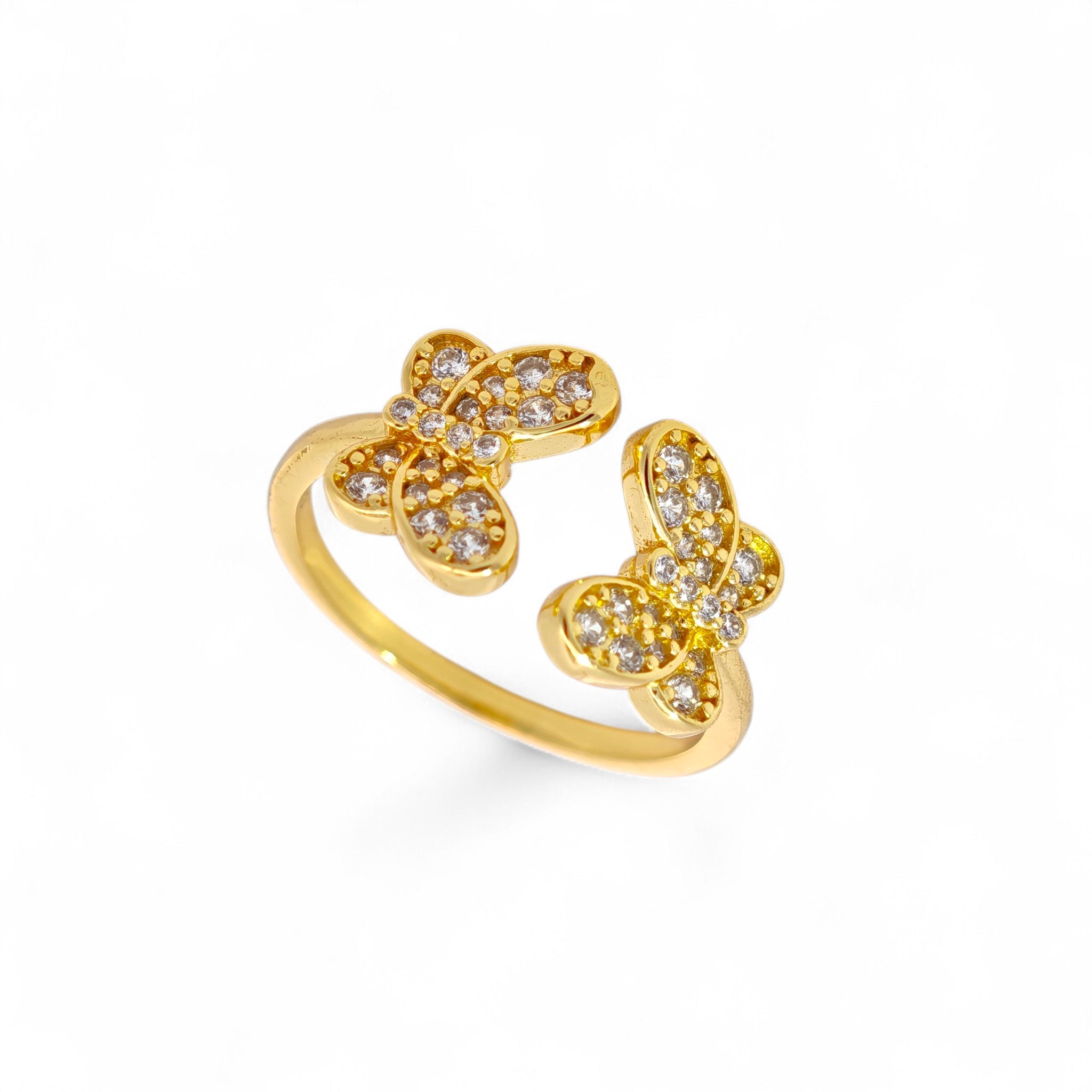 Anello Farfalle Brillanti in Argento