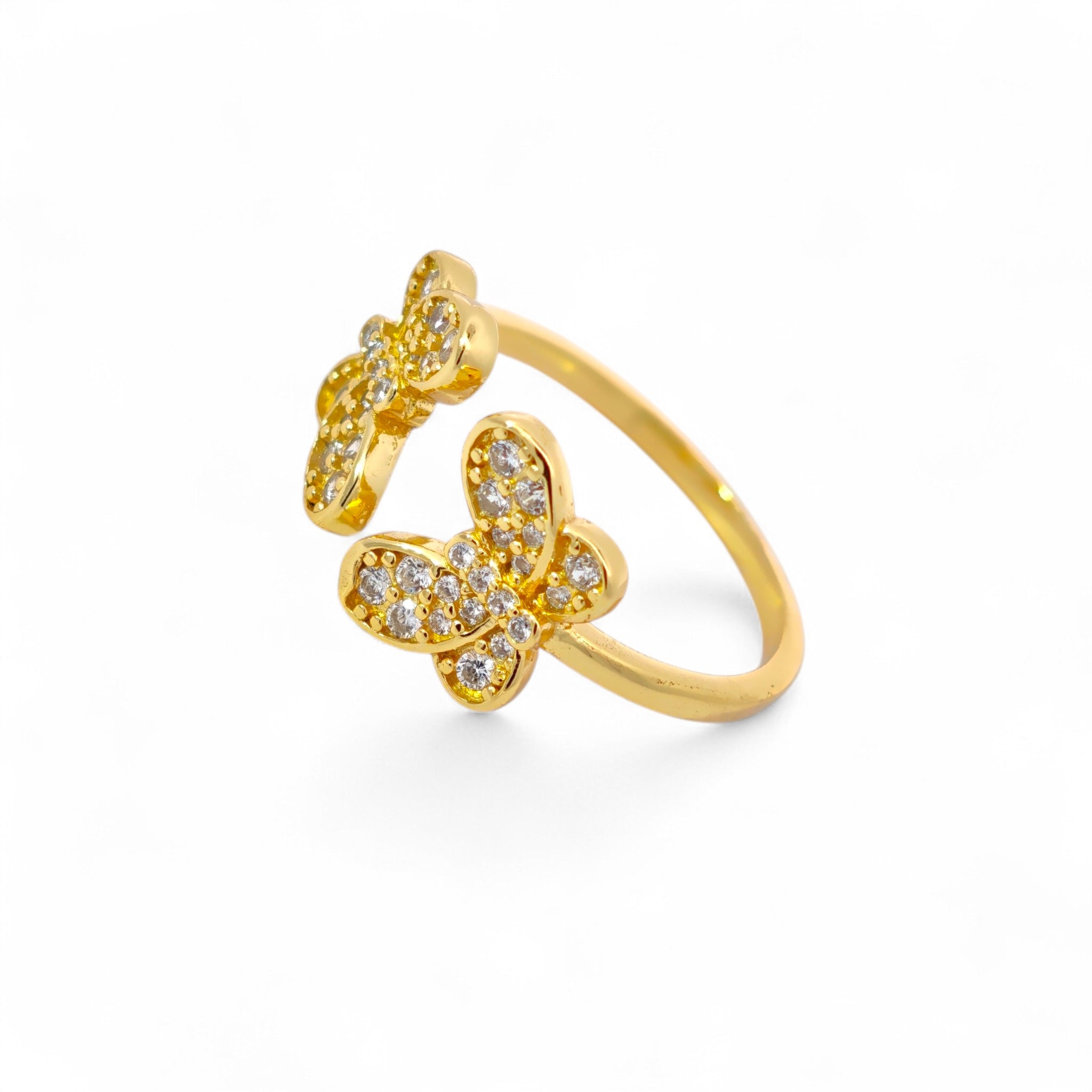 Anello Farfalle Brillanti in Argento