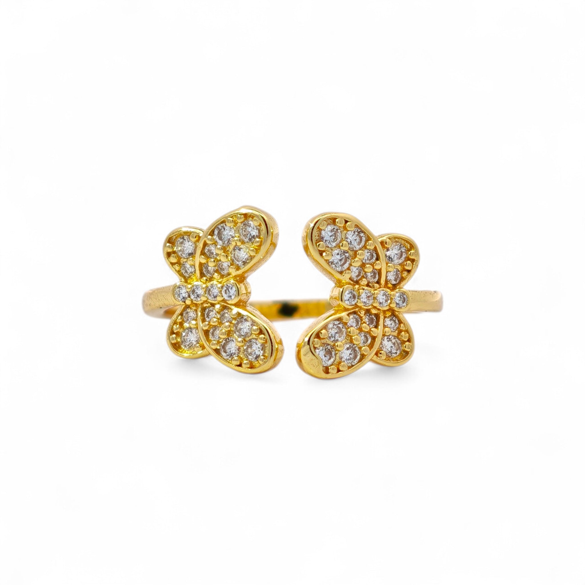 Anello Farfalle Brillanti in Argento