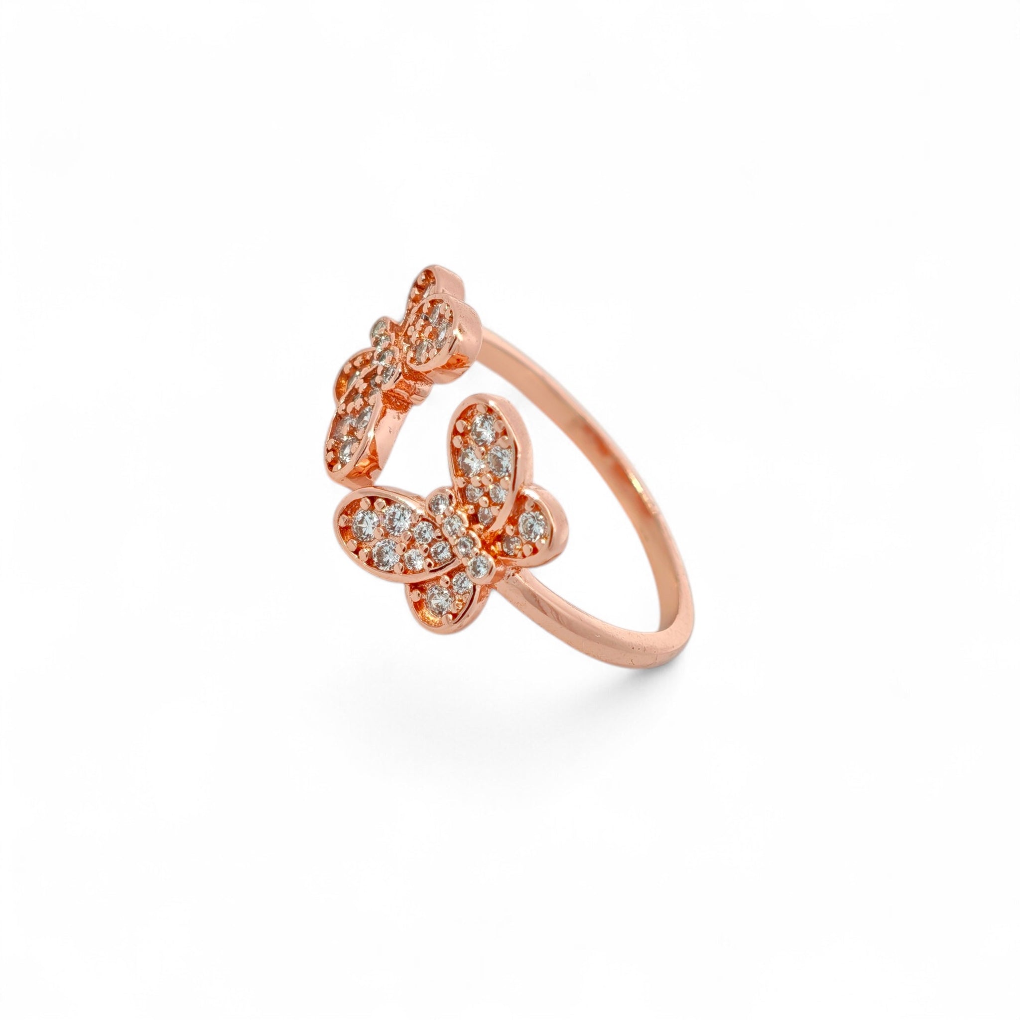 Anello Farfalle Brillanti in Argento