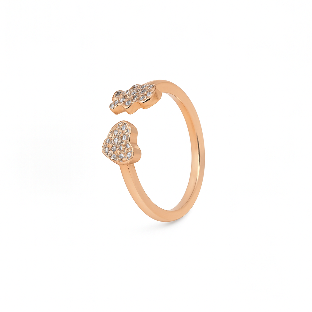 Anello Cuore & Bimbo Brillanti in Argento