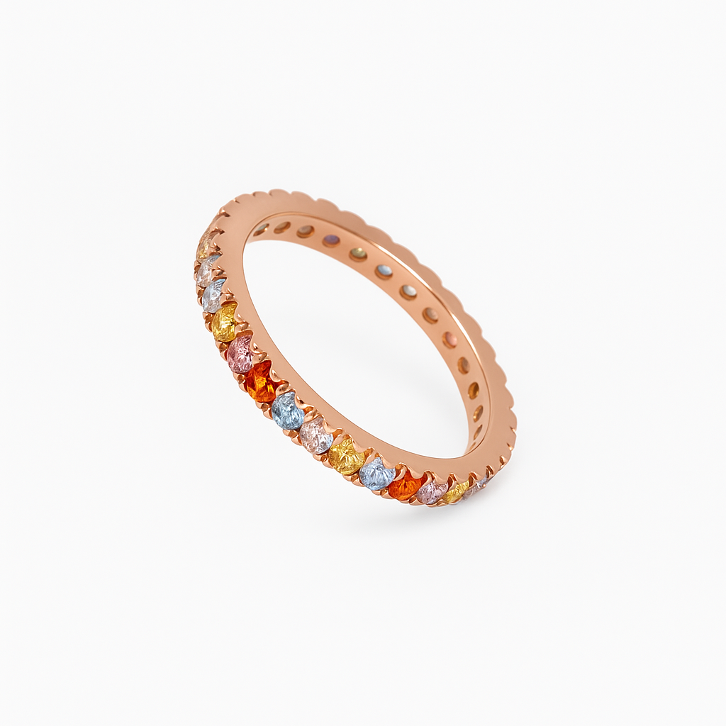 Anello Arcobaleno Sottile in Argento