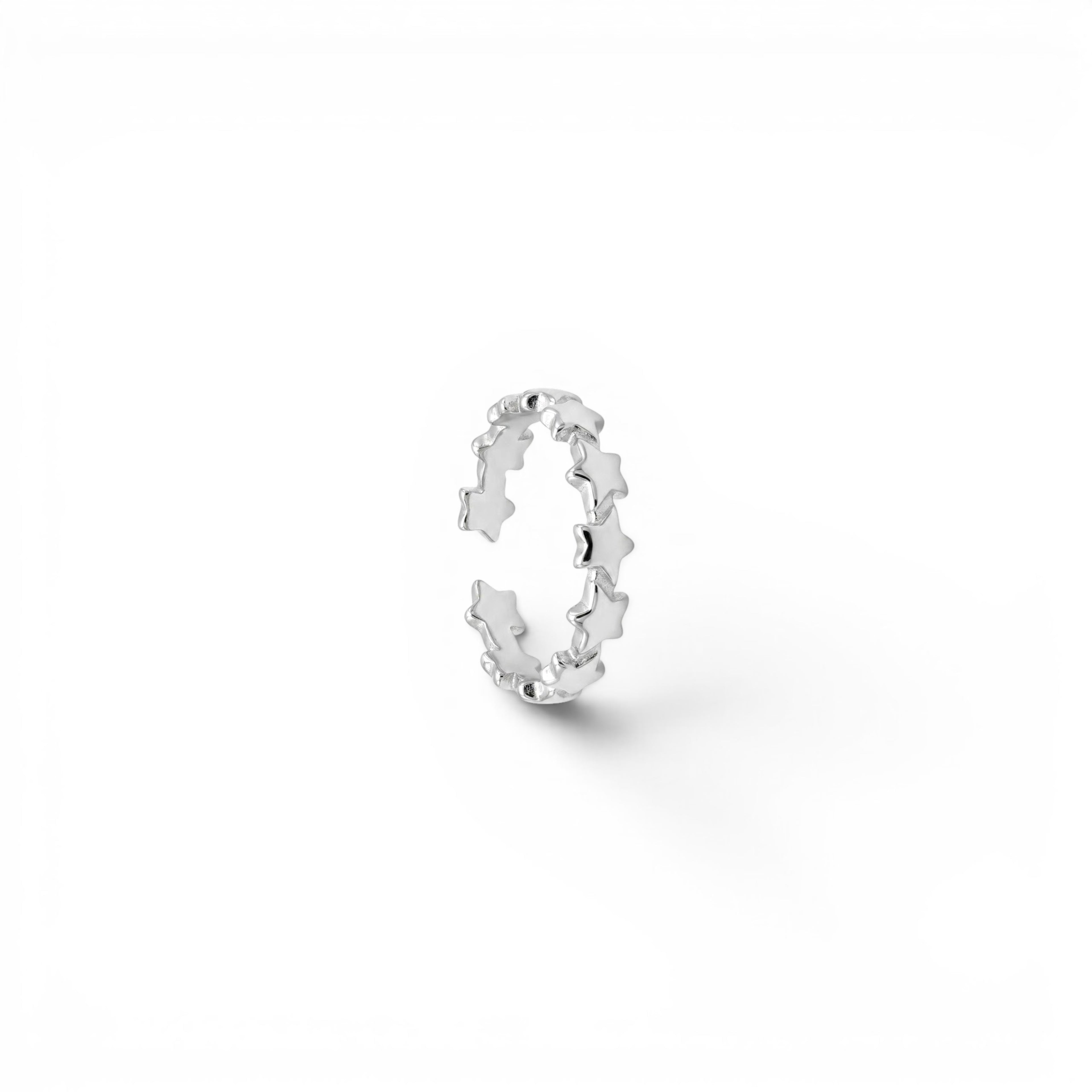 Anello con Linea di Stelle In Acciaio Inossidabile