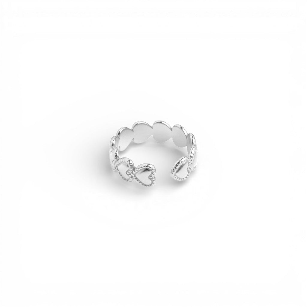 Anello Eternity Hearts In Acciaio Inossidabile