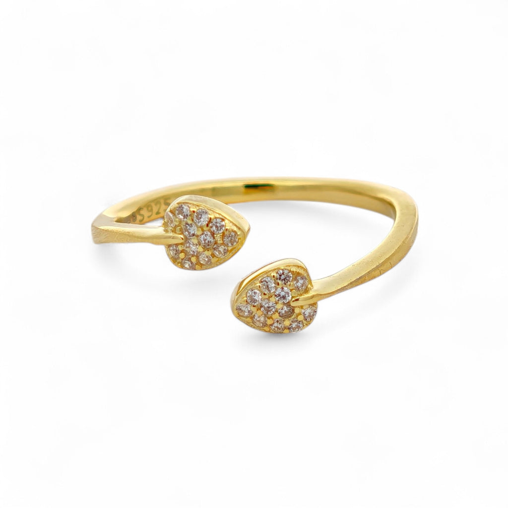 Anello Cuori Pavé Aperto in Argento 925
