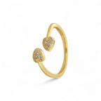Anello Cuori Pavé Aperto in Argento 925