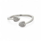 Anello Cuori Pavé Aperto in Argento 925