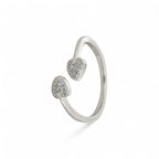 Anello Cuori Pavé Aperto in Argento 925