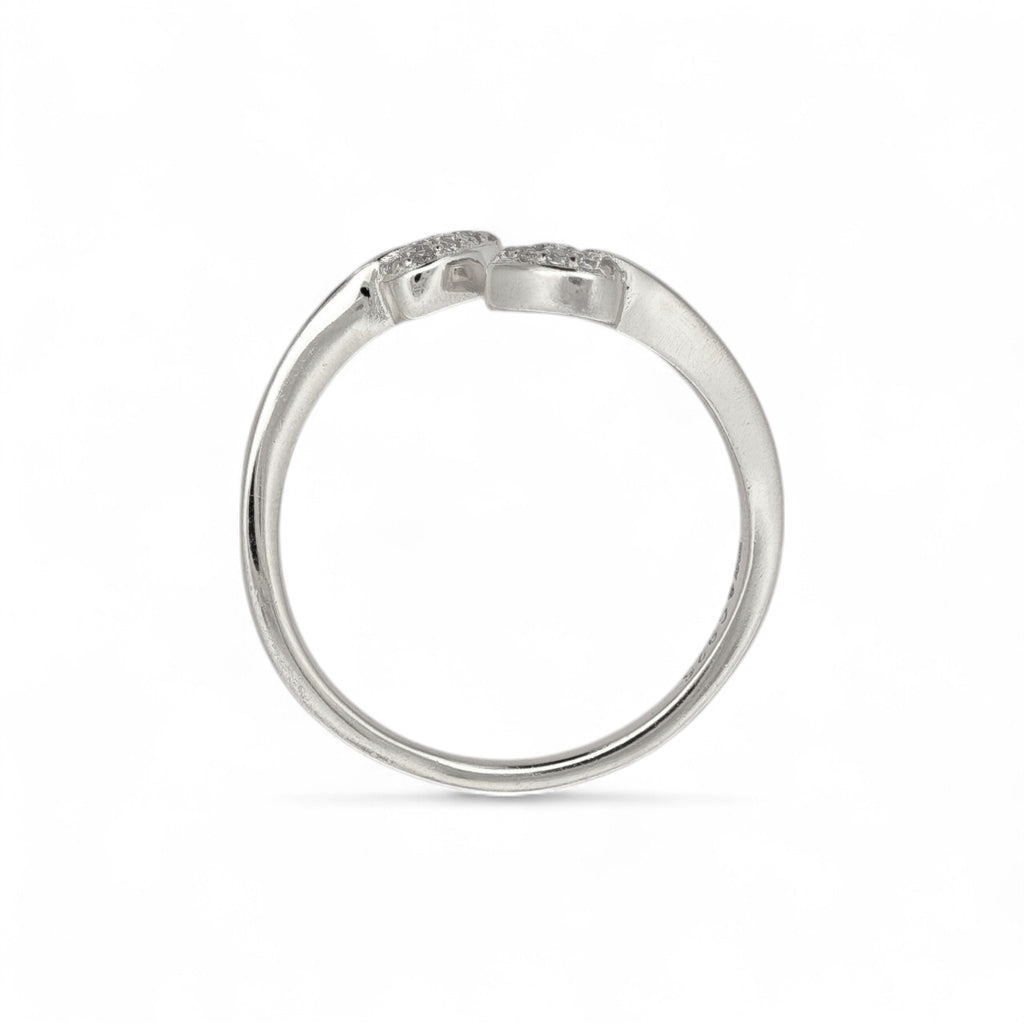 Anello Cuori Pavé Aperto in Argento 925