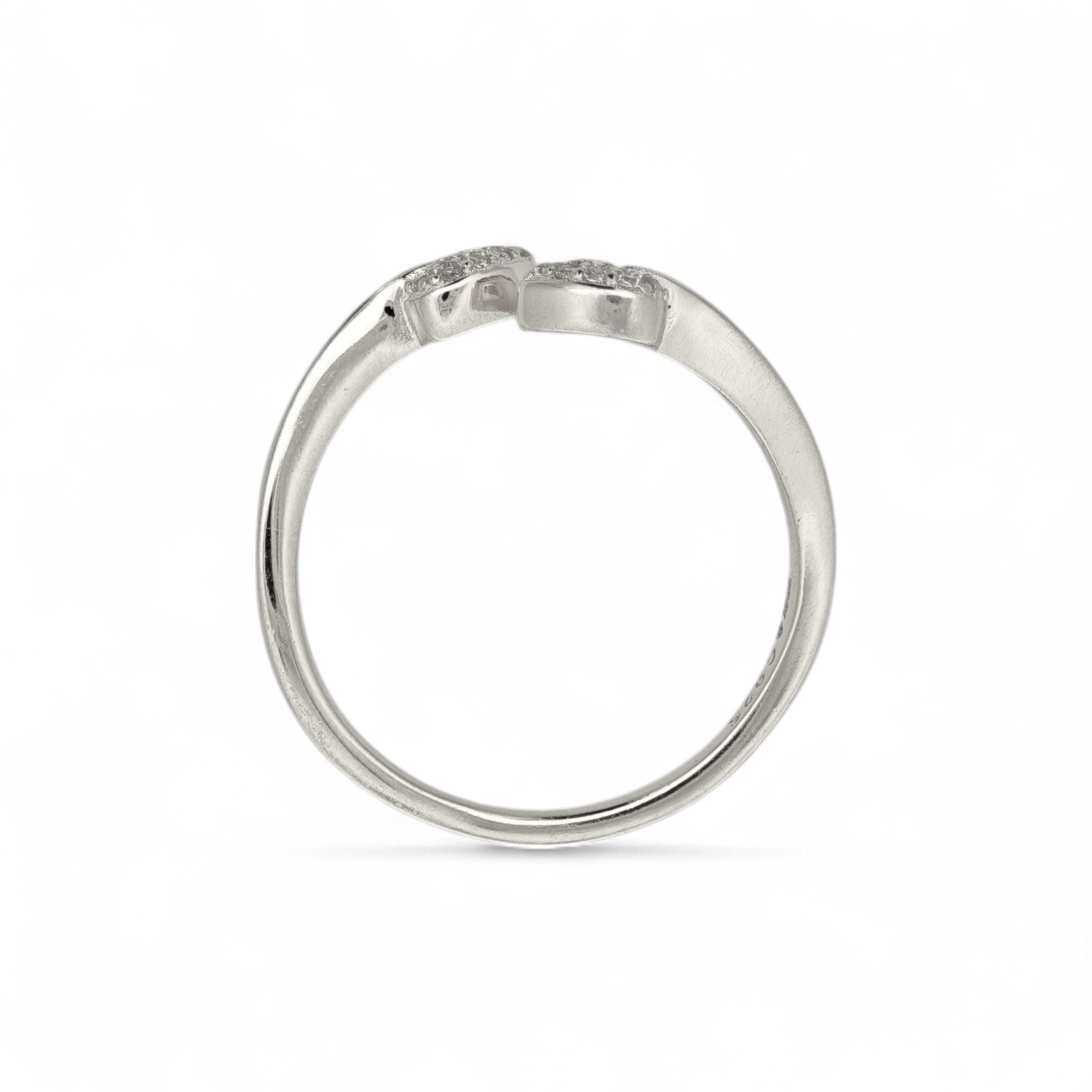 Anello Cuori Pavé Aperto in Argento 925