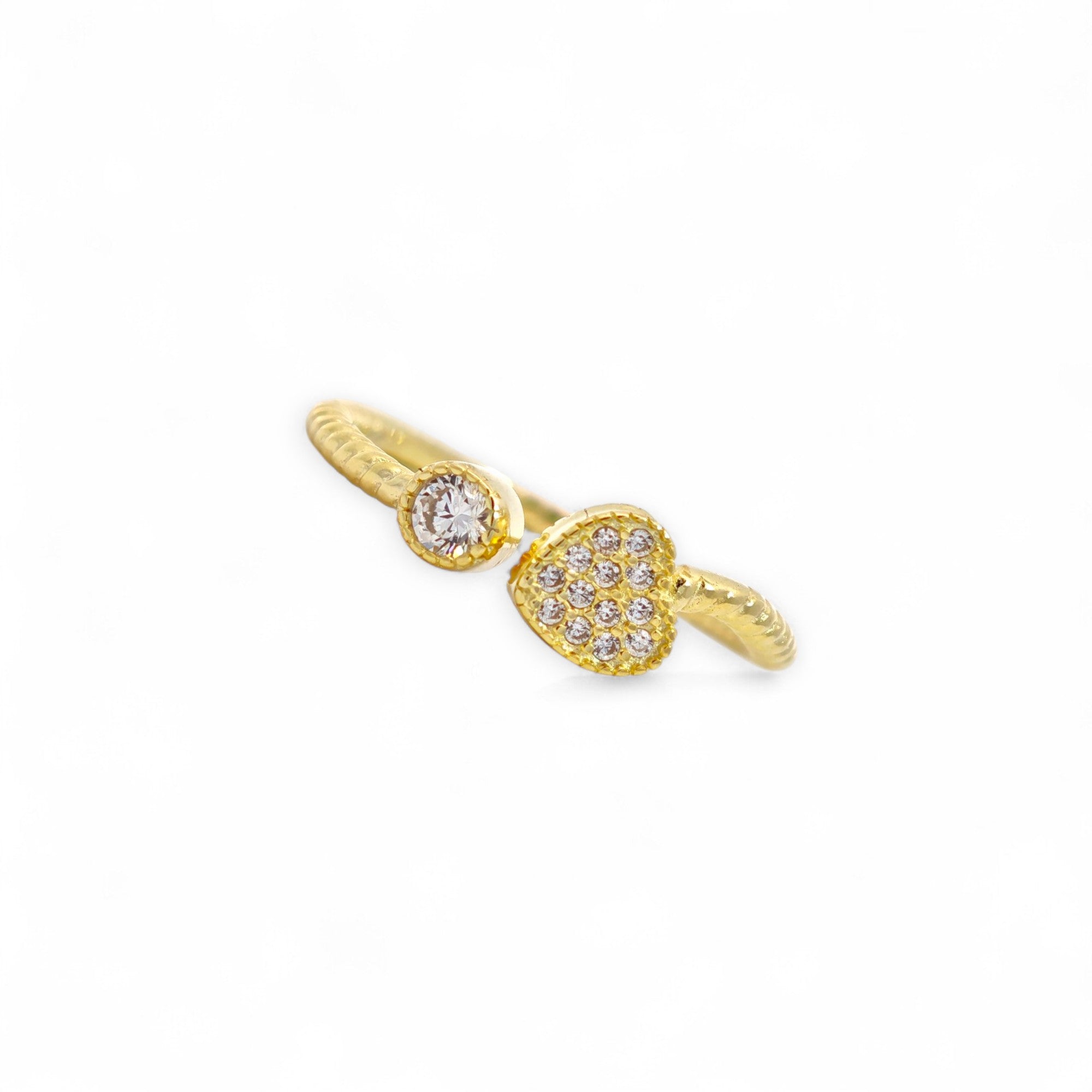 Anello Cuore Pavé Argento