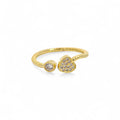 Anello Cuore Pavé Argento