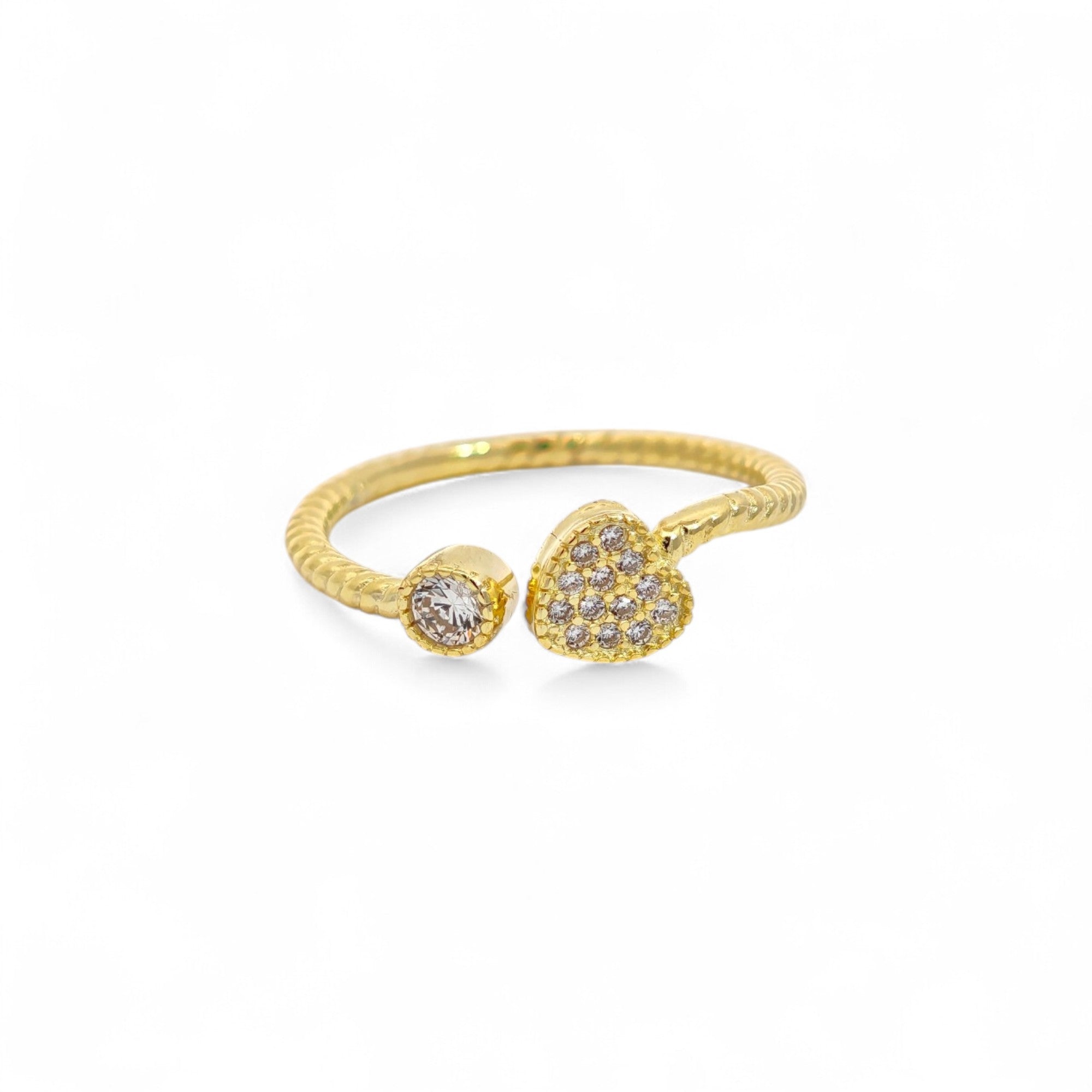 Anello Cuore Pavé Argento